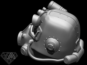 fallout t-45d custom helmet 3d print model Model Cetak 3D