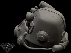 fallout t-45d custom helmet 3d print model Model Cetak 3D