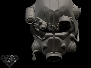 fallout t-45d custom helmet 3d print model Model Cetak 3D
