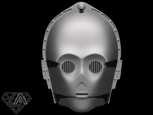 star wars c3-po helmet 3d print model Model Cetak 3D