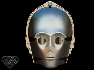 star wars c3-po helmet 3d print model Model Cetak 3D