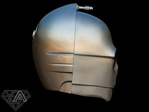star wars c3-po helmet 3d print model Model Cetak 3D