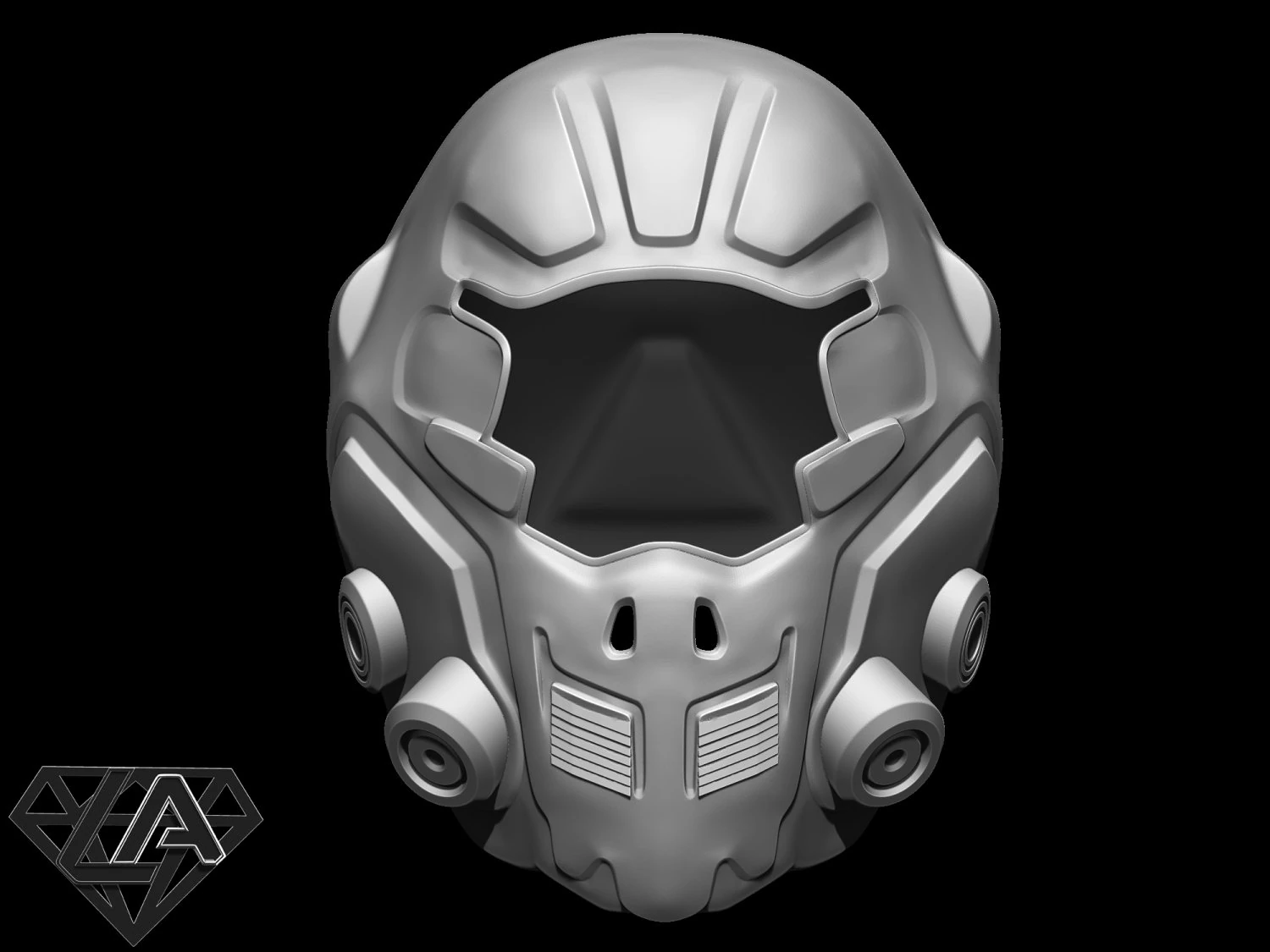 sci-fi guardian custom helmet 3d print model 3D Print Model .c4d .max .obj .3ds .fbx .stl .blend 