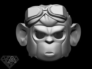 Monkey Pogo aangepaste helm 3D-printmodel 3D printmodel
