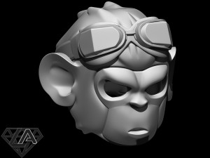 monkey pogo custom helmet 3d print model 3Dプリントモデル