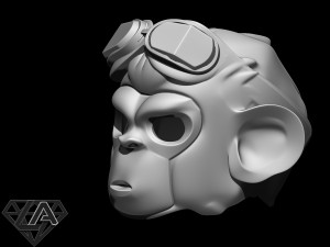 monkey pogo custom helmet 3d print model 3Dプリントモデル