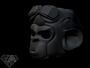 monkey pogo custom helmet 3d print model 3Dプリントモデル