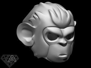 monkey pogo helmet 3d print model 3D-Druckmodell