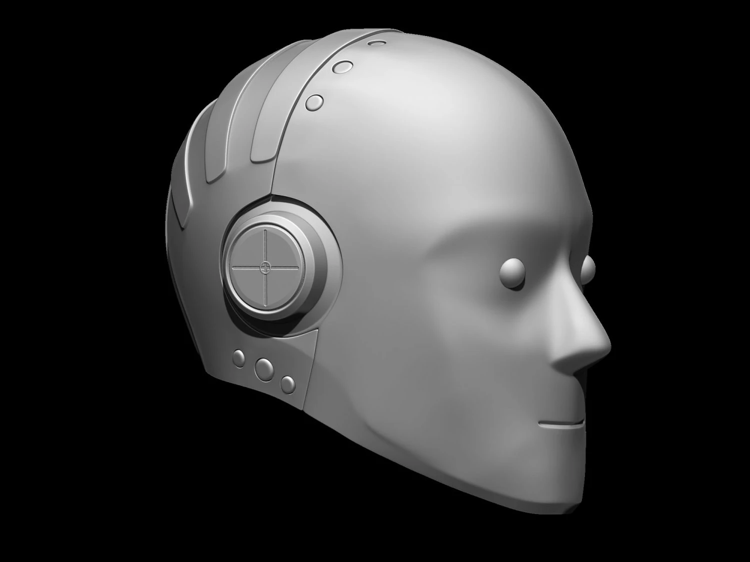 Robot crash dummy helmet 2 3D Print Model .c4d .max .obj .3ds .fbx .stl .blend