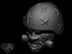 Warrior ONI Gas helmet 3D Baskı Modeli