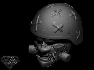 Warrior ONI Gas helmet 3D Print Model