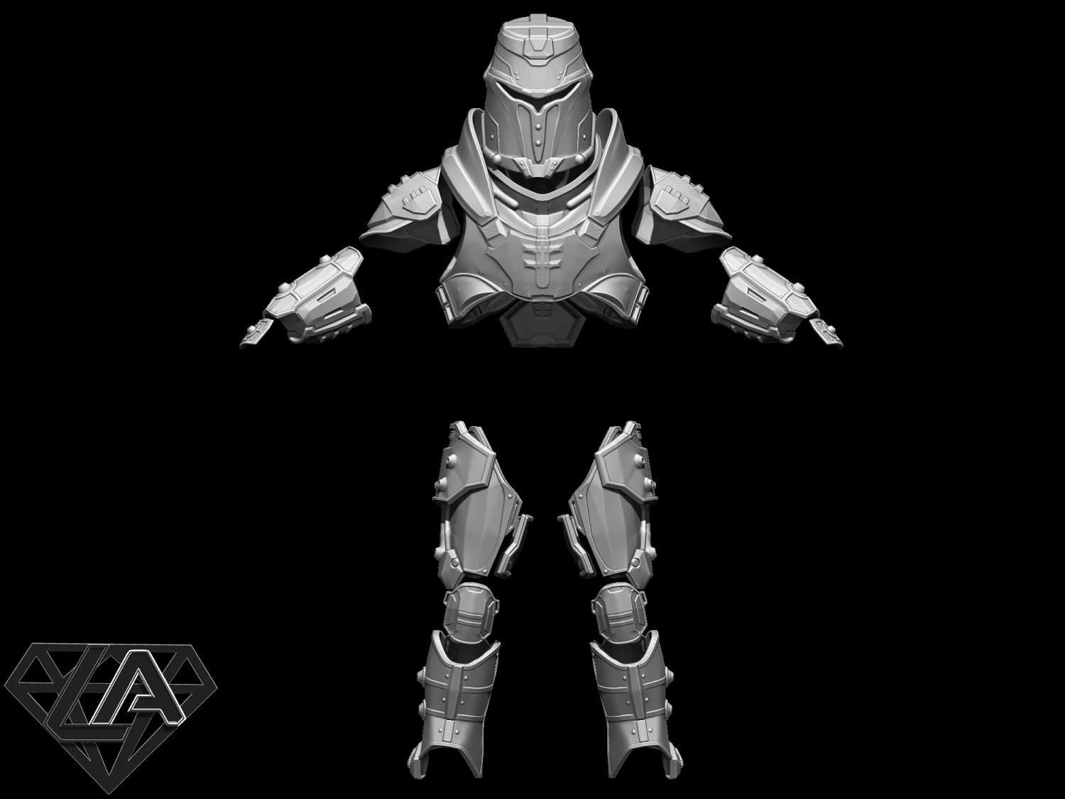 Night sentinel Armor kit 3D Print Model .c4d .max .obj .3ds .fbx .stl .blend 