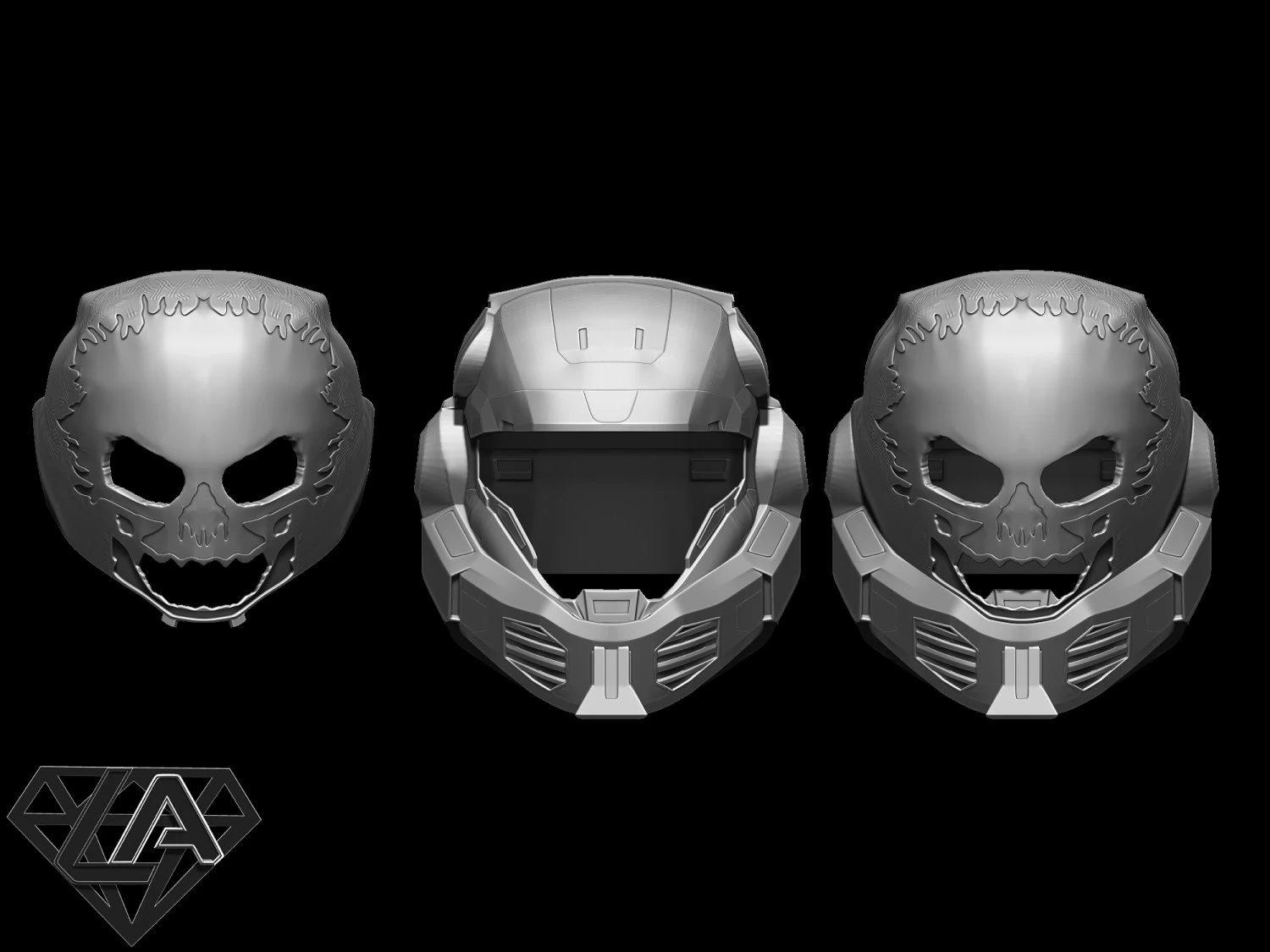 Halo Eva Emile helmet 3D Print Model .c4d .max .obj .3ds .fbx .stl .blend 