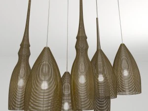 Pendelleuchte aus Draht 3D Modell