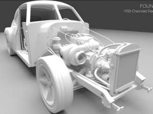 1950 chevrolet fleetline 3D Model
