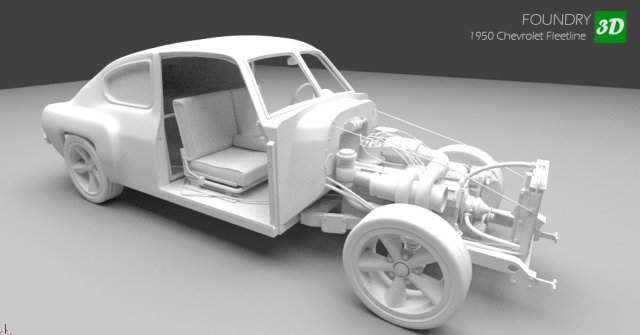 1950 chevrolet fleetline 3D Model .c4d .max .obj .3ds .fbx .stl .blend 