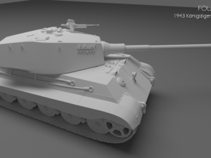 1943 konigstiger tiger 2 tank 3D Model