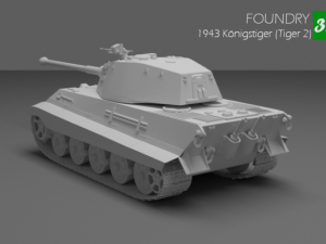 1943 konigstiger tiger 2 tank 3D Model