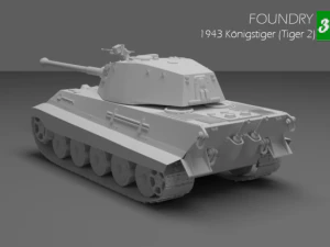 1943 konigstiger tiger 2 tank 3D Model