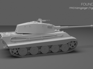 1943 konigstiger tiger 2 tank 3D Model