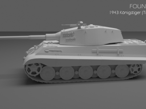 1943 konigstiger tiger 2 tank 3D Model