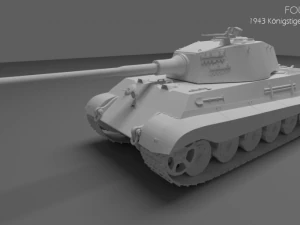 1943 konigstiger tiger 2 tank 3D Model