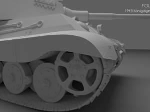 1943 konigstiger tiger 2 tank 3D Model