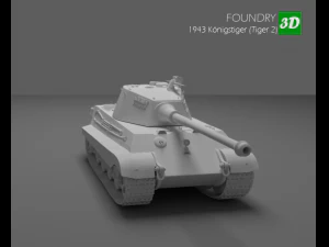 1943 konigstiger tiger 2 tank 3D Model