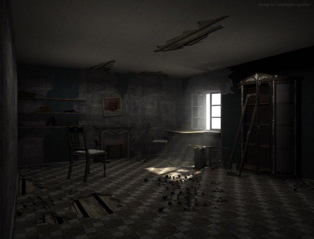 abondoned house 3D Model .c4d .max .obj .3ds .fbx .stl .blend 