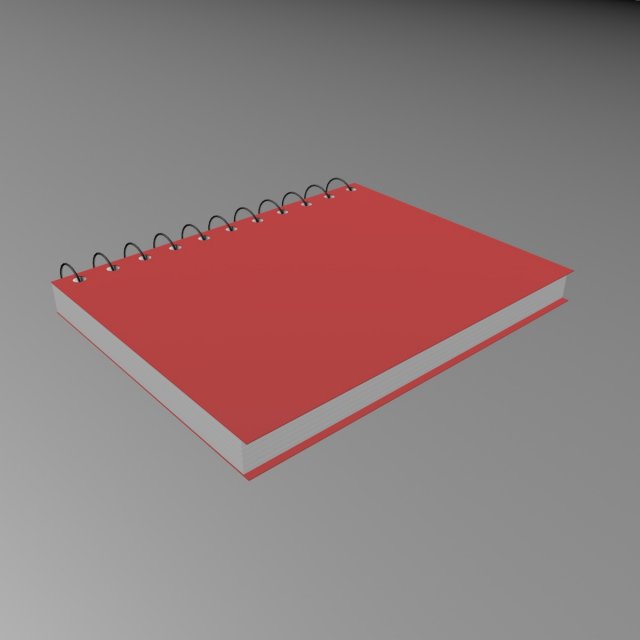 red notebook with 100 pages 3D मॉडल .c4d .max .obj .3ds .fbx .stl .blend 
