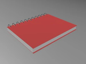 taccuino rosso con 100 pagine Modello 3D