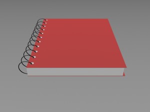 red notebook with 100 pages 3D मॉडल