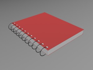 red notebook with 100 pages 3D मॉडल