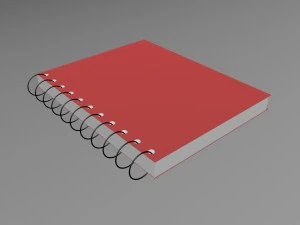 red notebook with 100 pages 3D Model