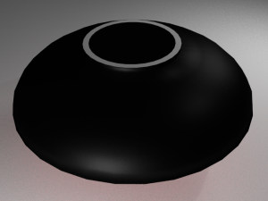 black bowl with red inside 3D Model