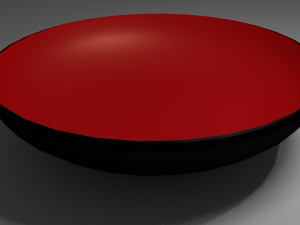 black bowl with red inside 3D Model