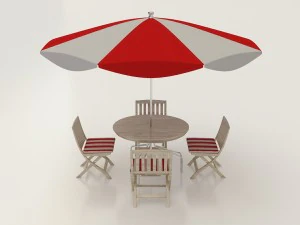 umbrella seating 3D Model