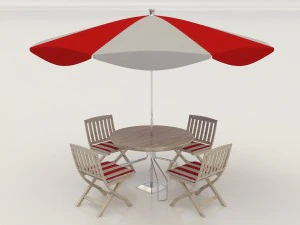 umbrella seating 3D Model