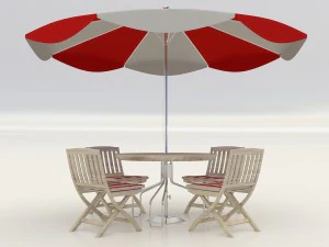 umbrella seating 3D Model