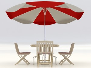 umbrella seating Model 3D