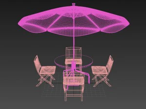 umbrella seating 3D Model