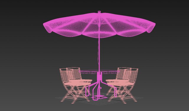 umbrella seating 3D in 3DExport