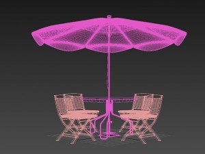umbrella seating Model 3D