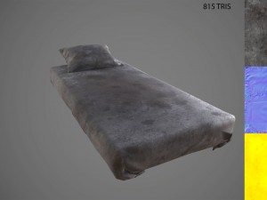 old prison bed pbr vr - ar - low-poly 3Dモデル