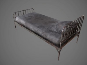 old prison bed pbr vr - ar - low-poly Modello 3D