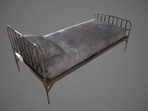 old prison bed pbr vr - ar - low-poly 3D Model