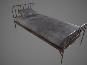 old prison bed pbr vr - ar - low-poly Modello 3D