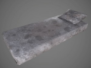 old prison bed pbr vr - ar - low-poly Modello 3D