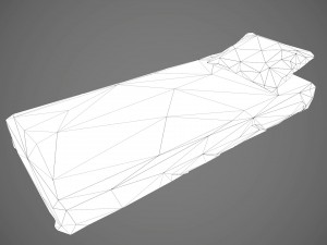 old prison bed pbr vr - ar - low-poly Modello 3D