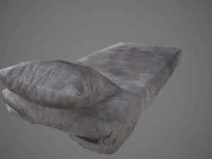 old prison bed pbr vr - ar - low-poly Modello 3D